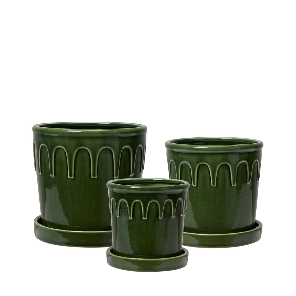 Wikholm Lykke Ceramic Plant Pot & Saucer