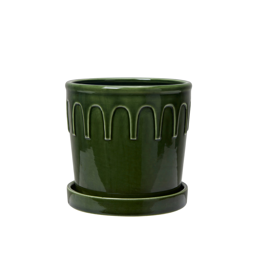 Wikholm Lykke Ceramic Plant Pot & Saucer