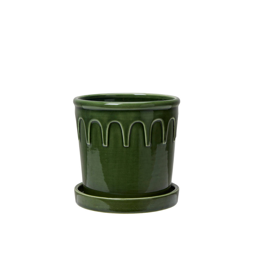 Wikholm Lykke Ceramic Plant Pot & Saucer