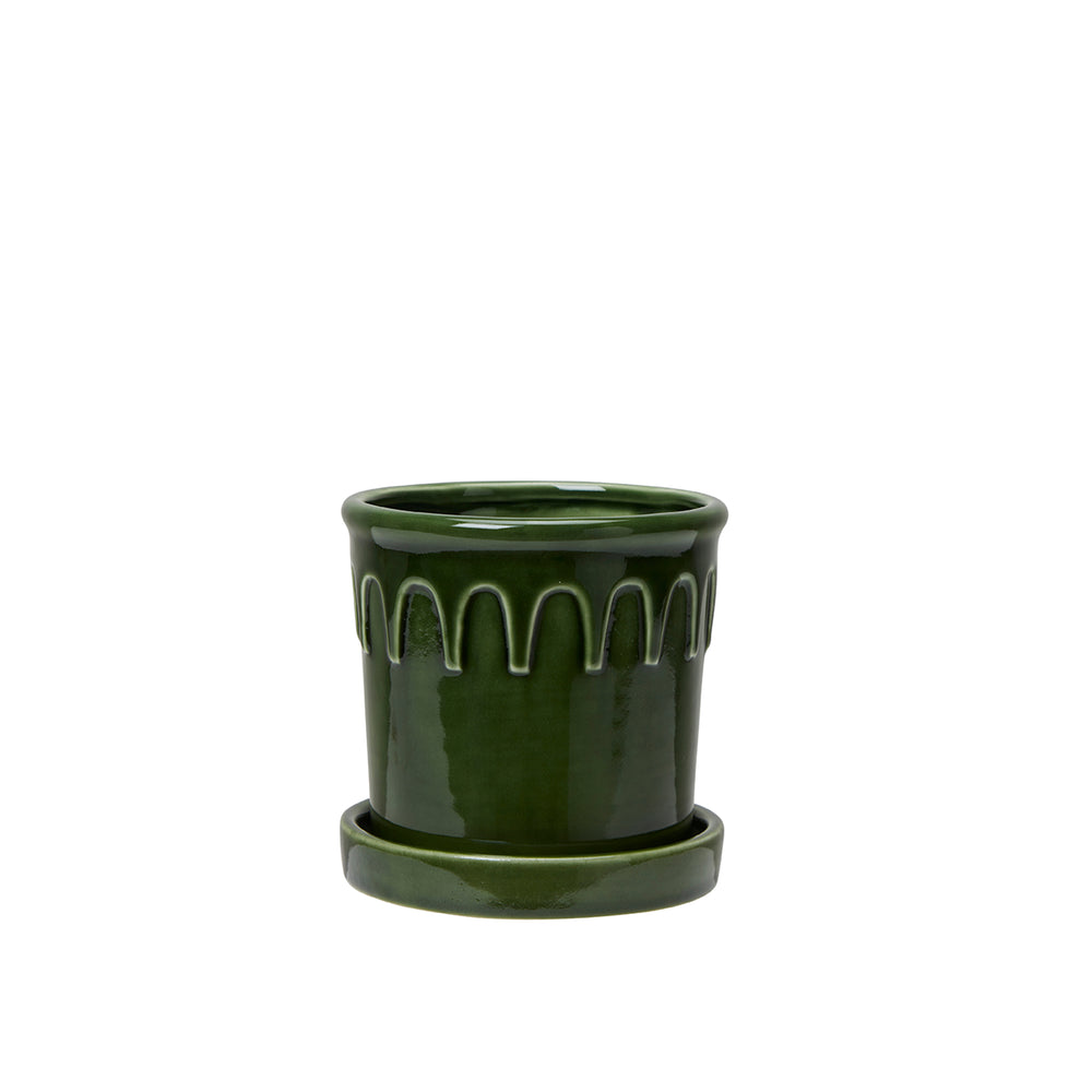 Wikholm Lykke Ceramic Plant Pot & Saucer