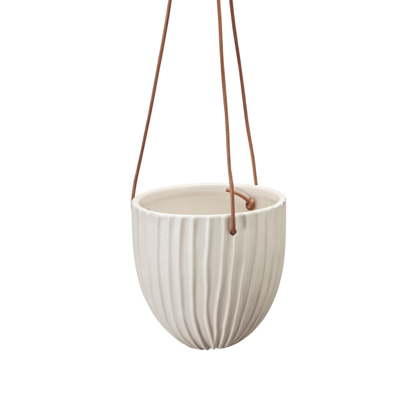 Wikholm Estrid Ceramic Hanging Planter, Matt White
