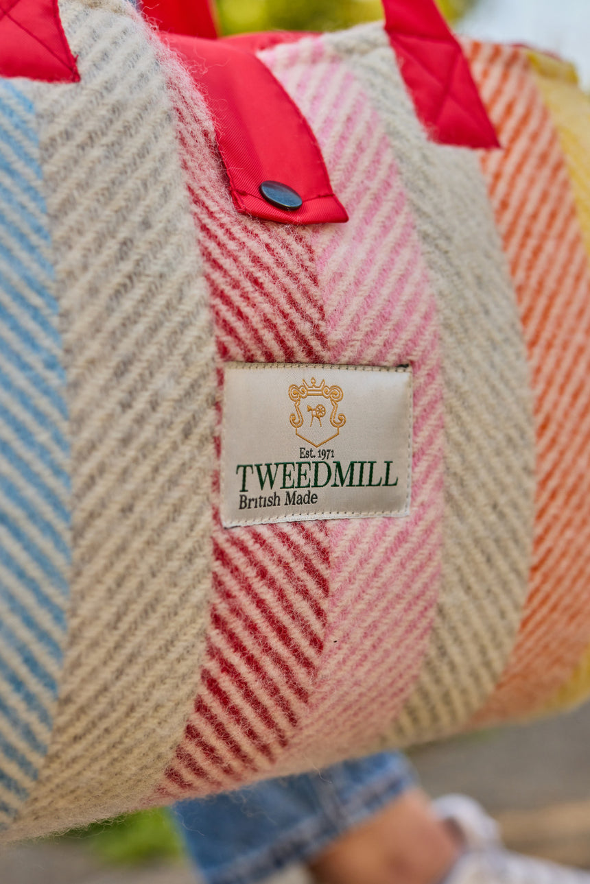 Tweedmill Festival Wool Knitted Picnic Blanket, Rainbow