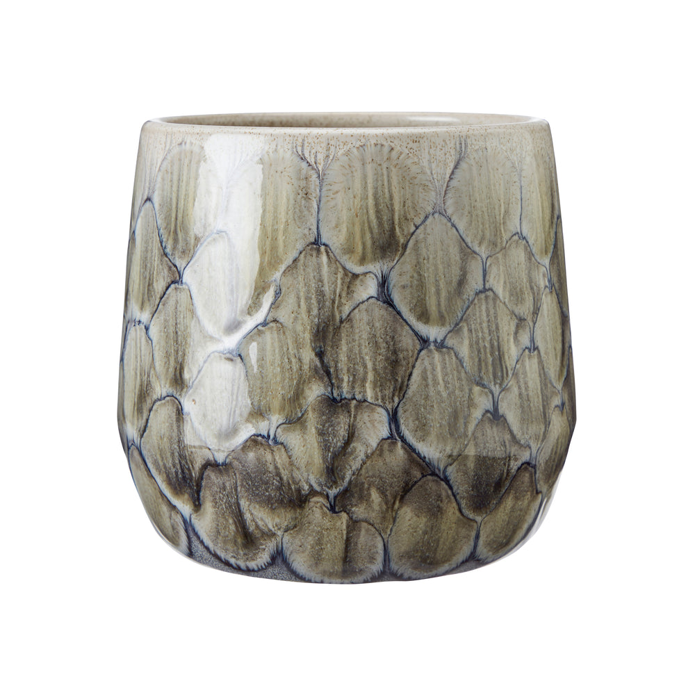 Wikholm Billie Ceramic PLant Pot, Grey& Blue