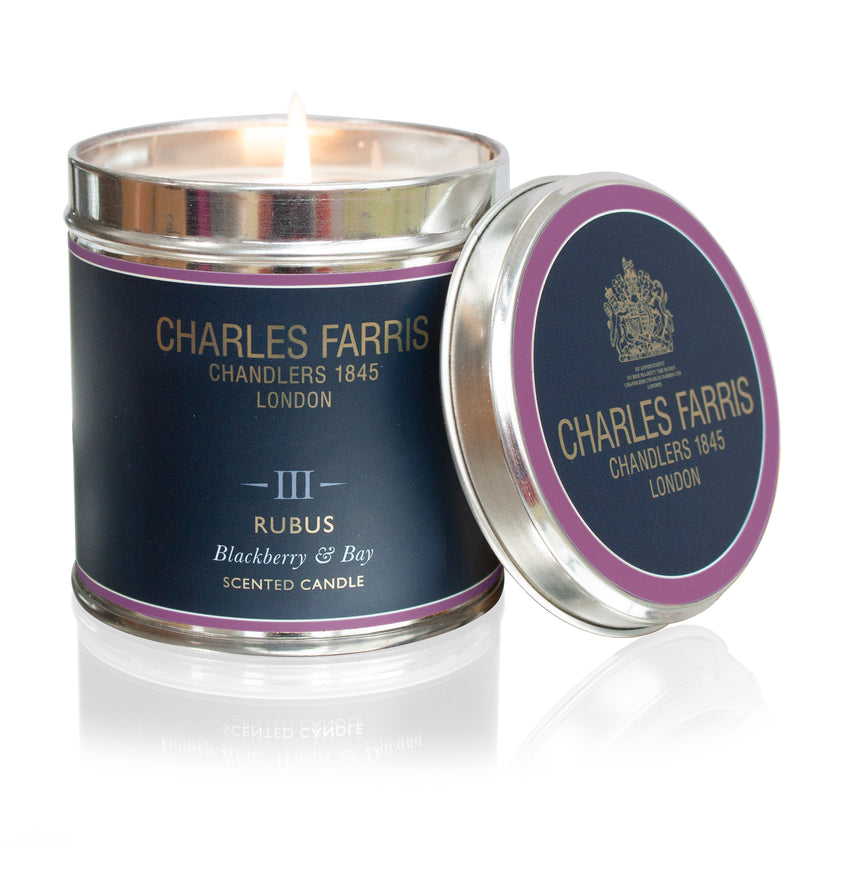 Charles Farris Rubus Scented Tin Candle, Blackberry and Bay