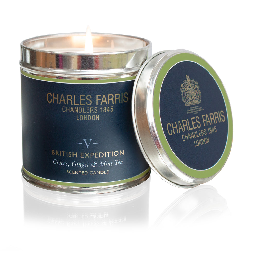 Charles Farris British Expedition Scented Tin Candle, Cloves, Tobacco and Mint Tea