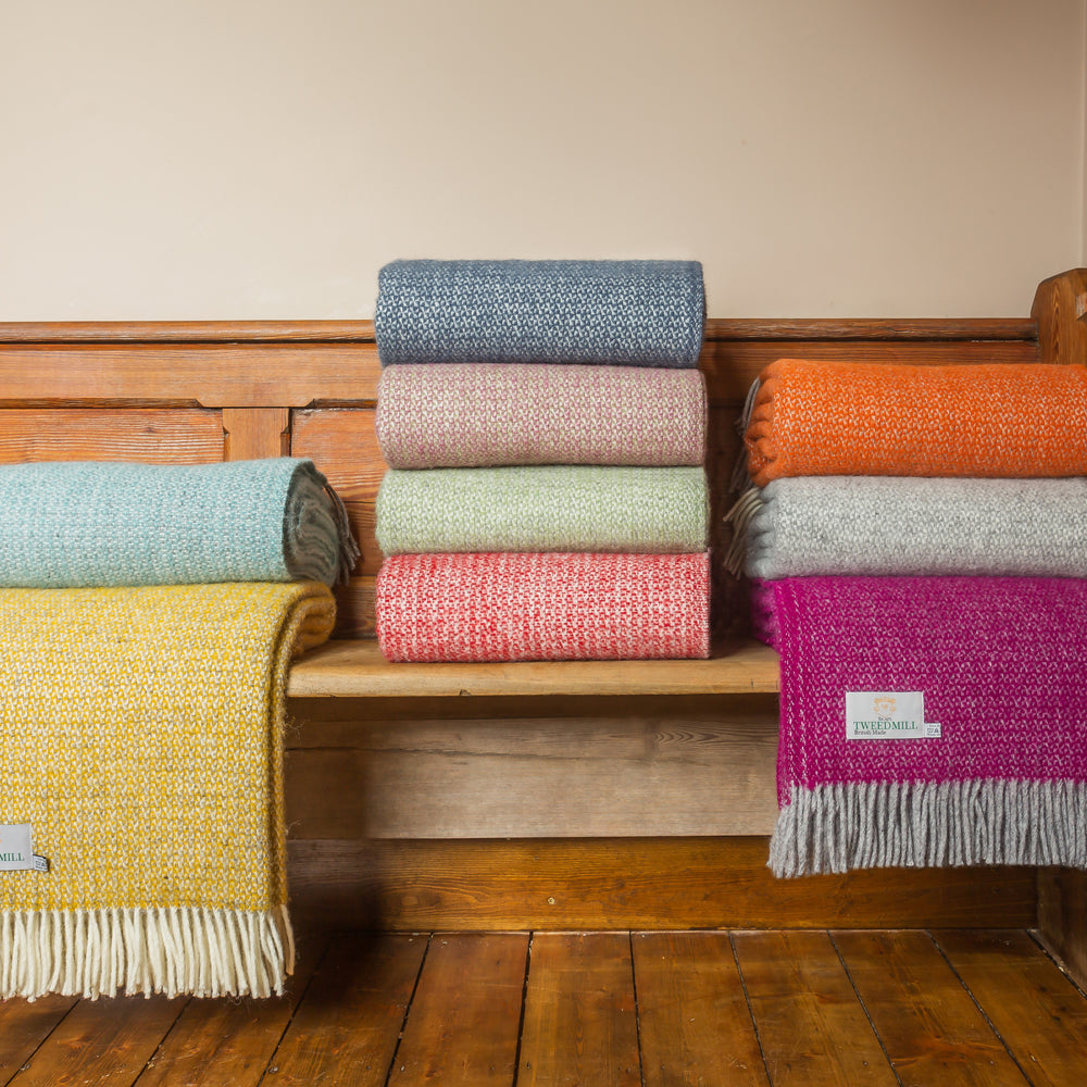 Tweedmill Illusion Pure New Wool Throw, Blue Slate