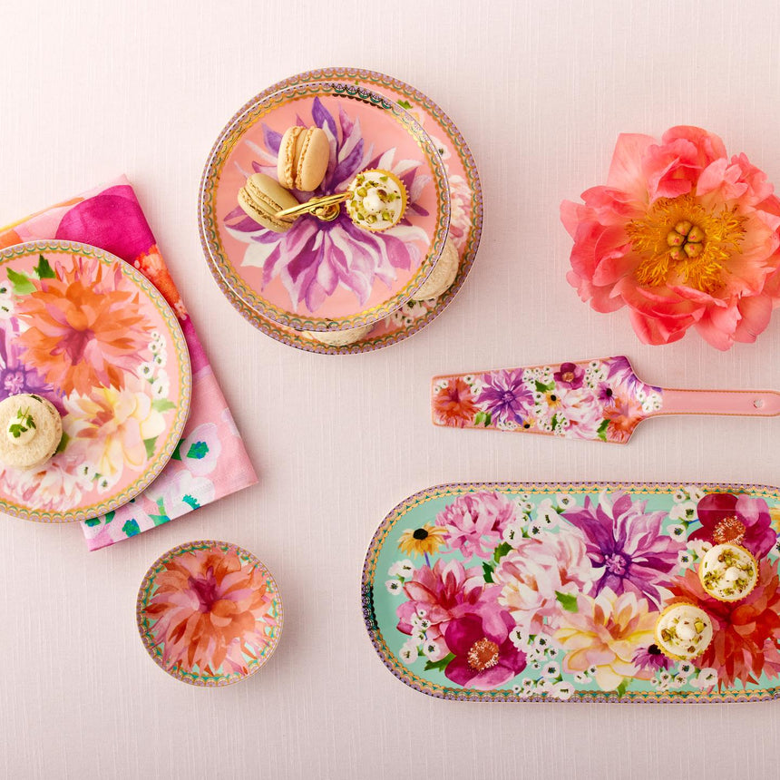 Maxwell & Williams Teas & C’S Dahlia Daze Ceramic Cake Server, Pink