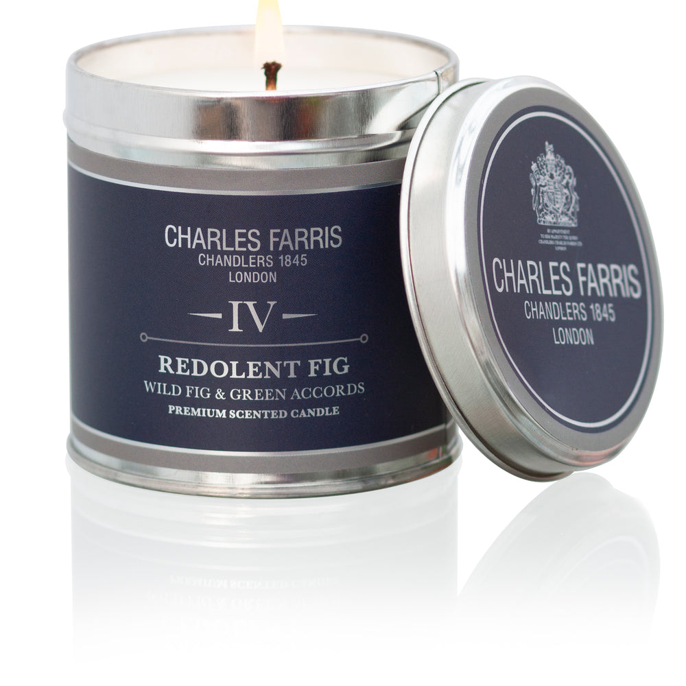 Charles Farris Redolent Fig Scented Tin Candle, Wild Fig and Green Accords