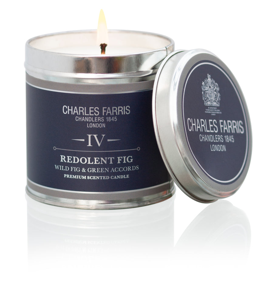 Charles Farris Redolent Fig Scented Tin Candle, Wild Fig and Green Accords