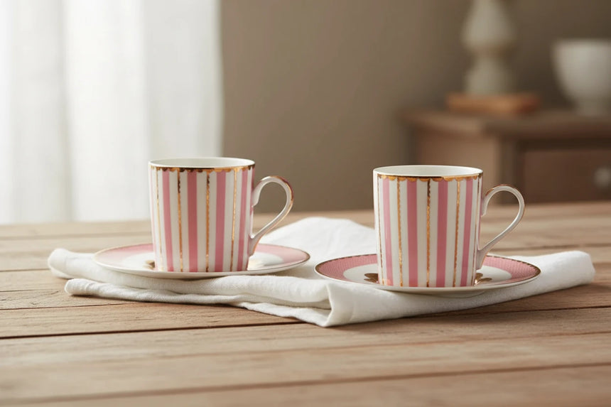 Maxwell & Williams Teas & C's Regency Espresso Cup & Saucer Set, Pink