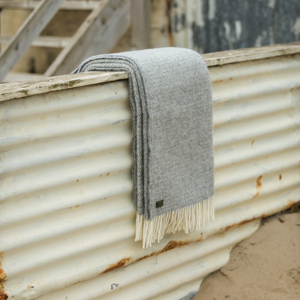 Tweedmill Illusion Pure New Wool Throw, Grey