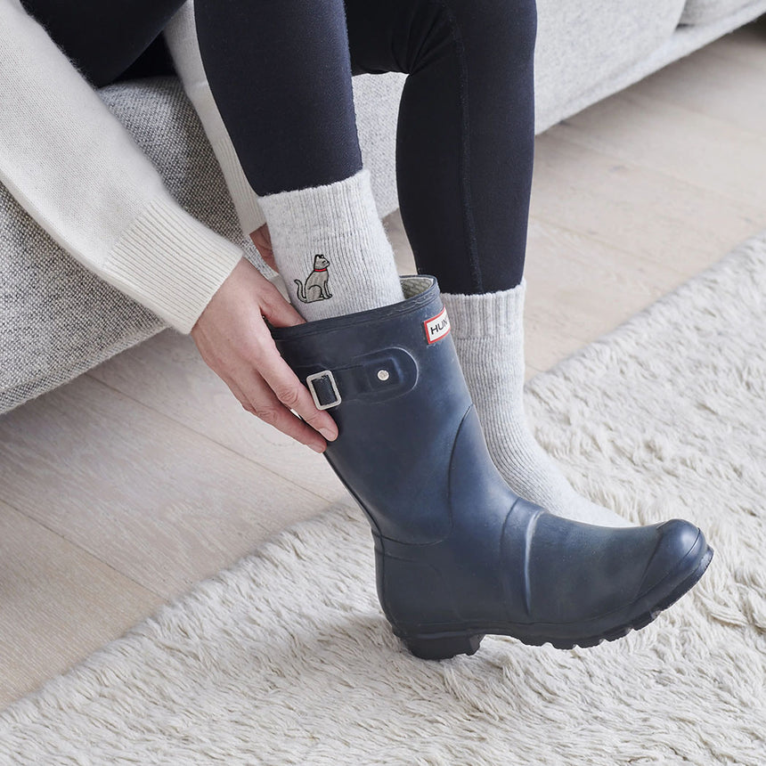 Sweet William Grey Cat Wool Socks