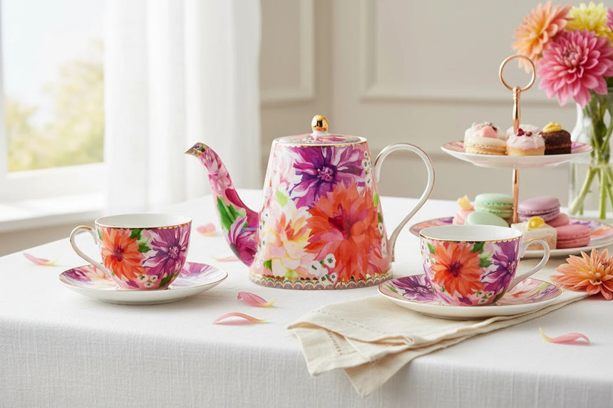 Maxwell & Williams Teas & C’S Dahlia Daze Teapot With Infuser, Pink