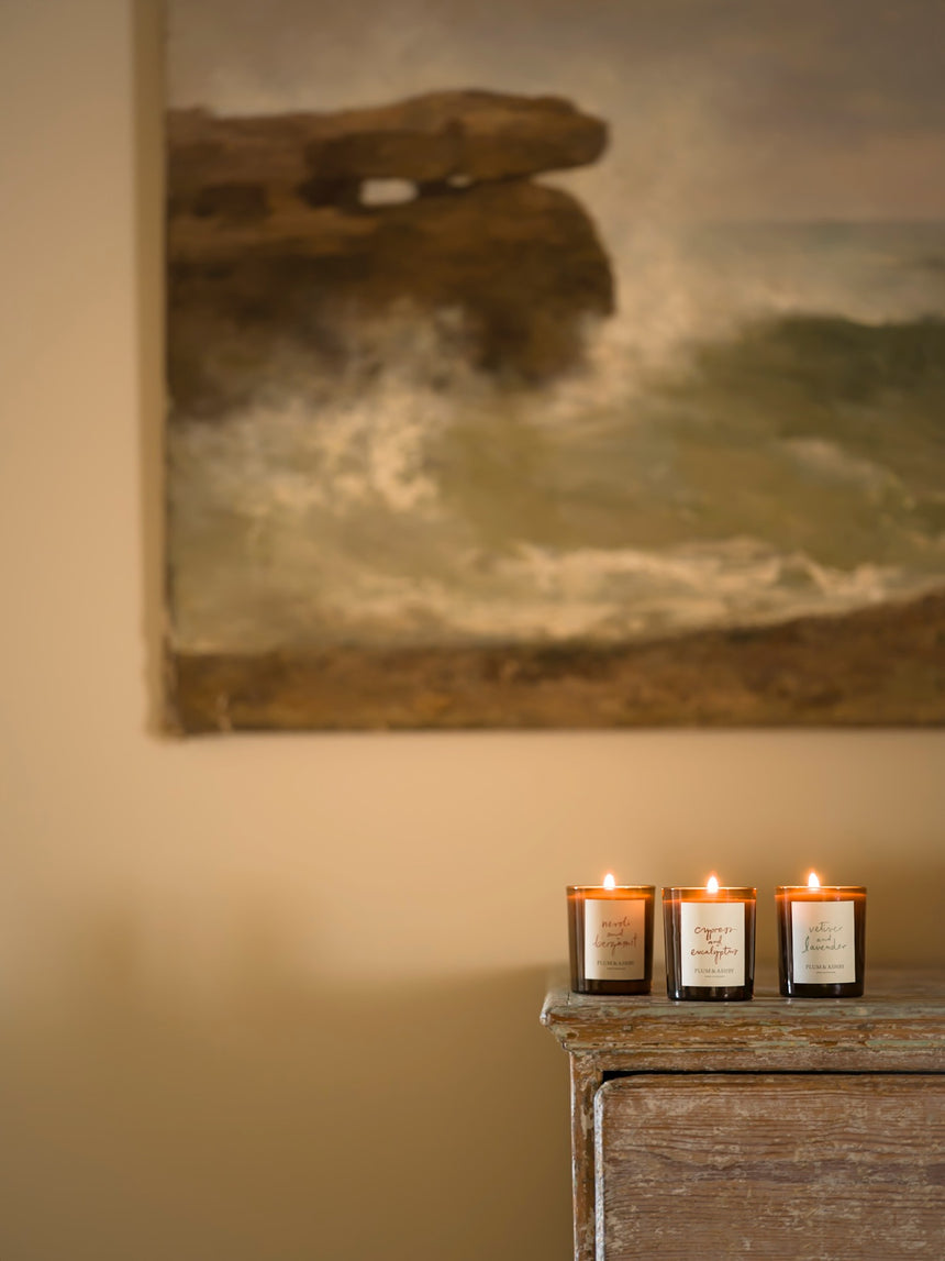 Plum & Ashby Vetiver & Lavender Scented Candle