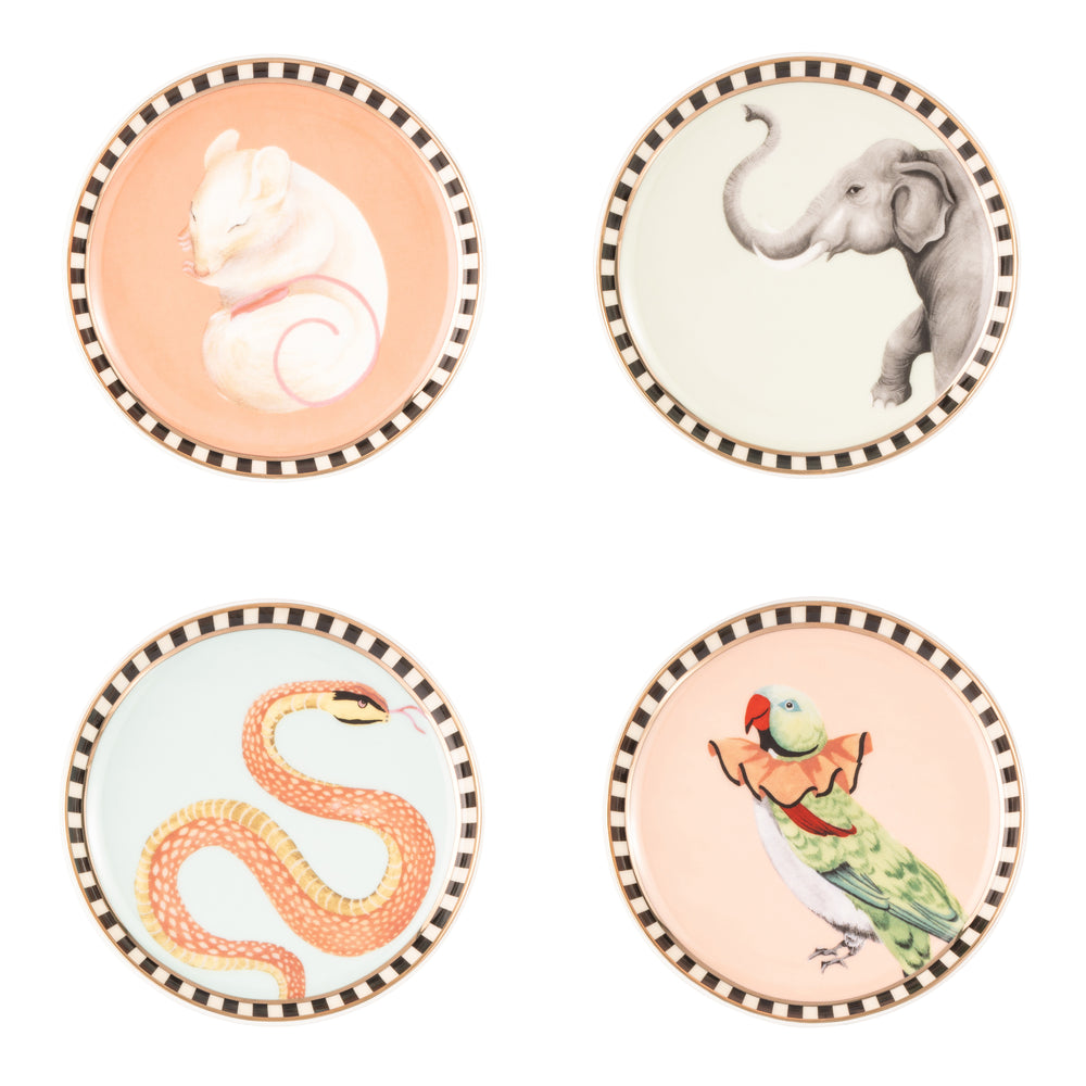 Yvonne Ellen Ceramic Coasters, Animals ( Set Of 4 )
