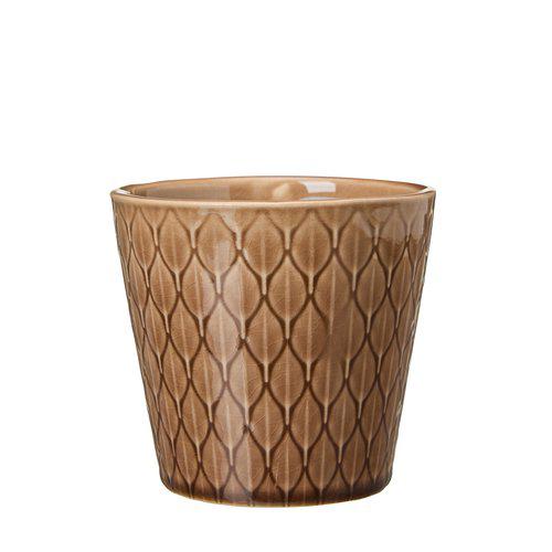 Wikholm Majken Ceramic Mini Plant Pots, Brown (Set Of 3)
