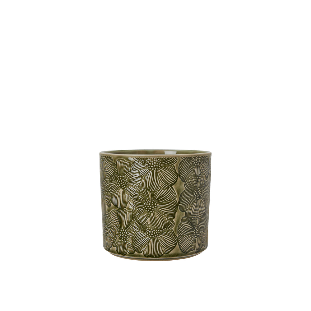 Wikholm  Meave Ceramic Plant Pot, Green