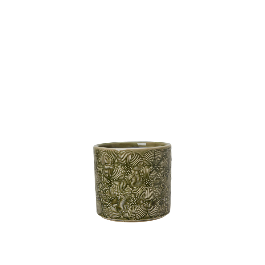 Wikholm  Meave Ceramic Plant Pot, Green