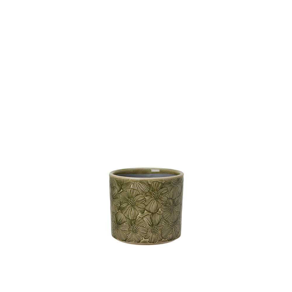 Wikholm  Meave Ceramic Plant Pot, Green