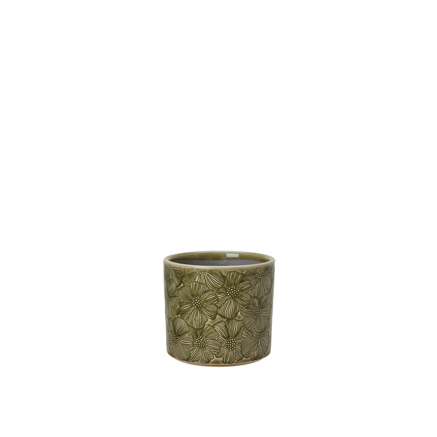 Wikholm  Meave Ceramic Plant Pot, Green
