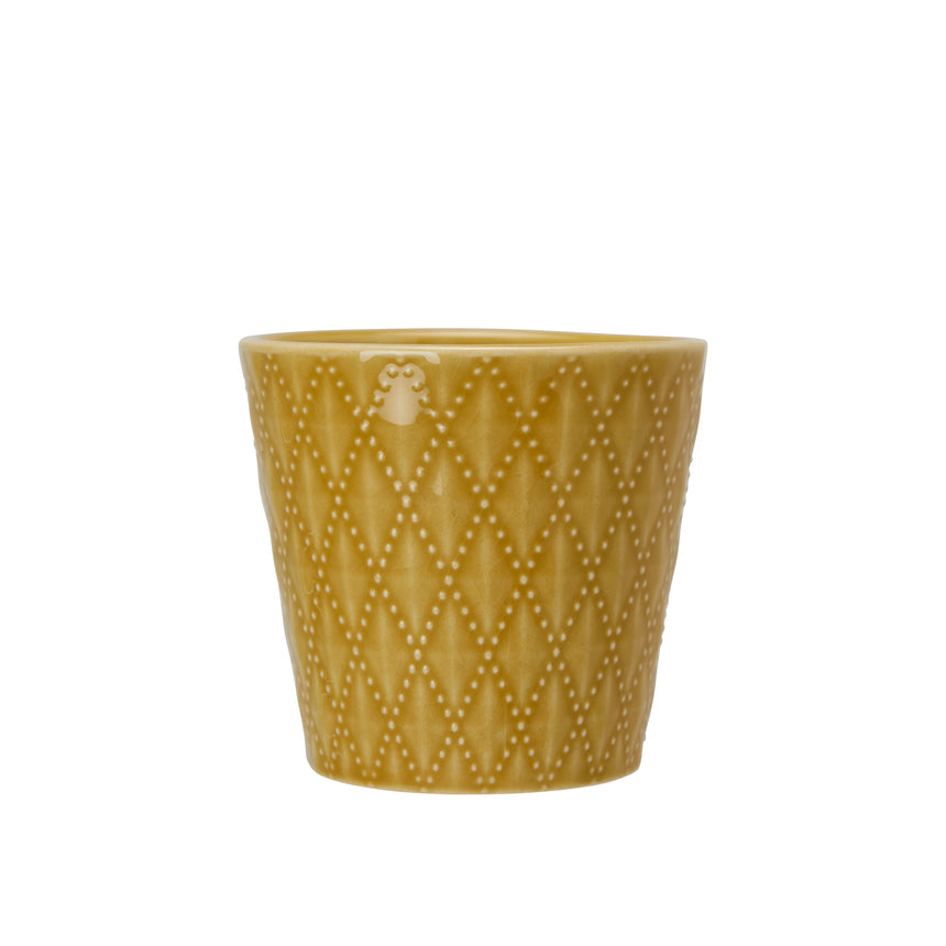 Wikholm Veda Ceramic Mini Plant Pot, Yellow (Set Of 3)