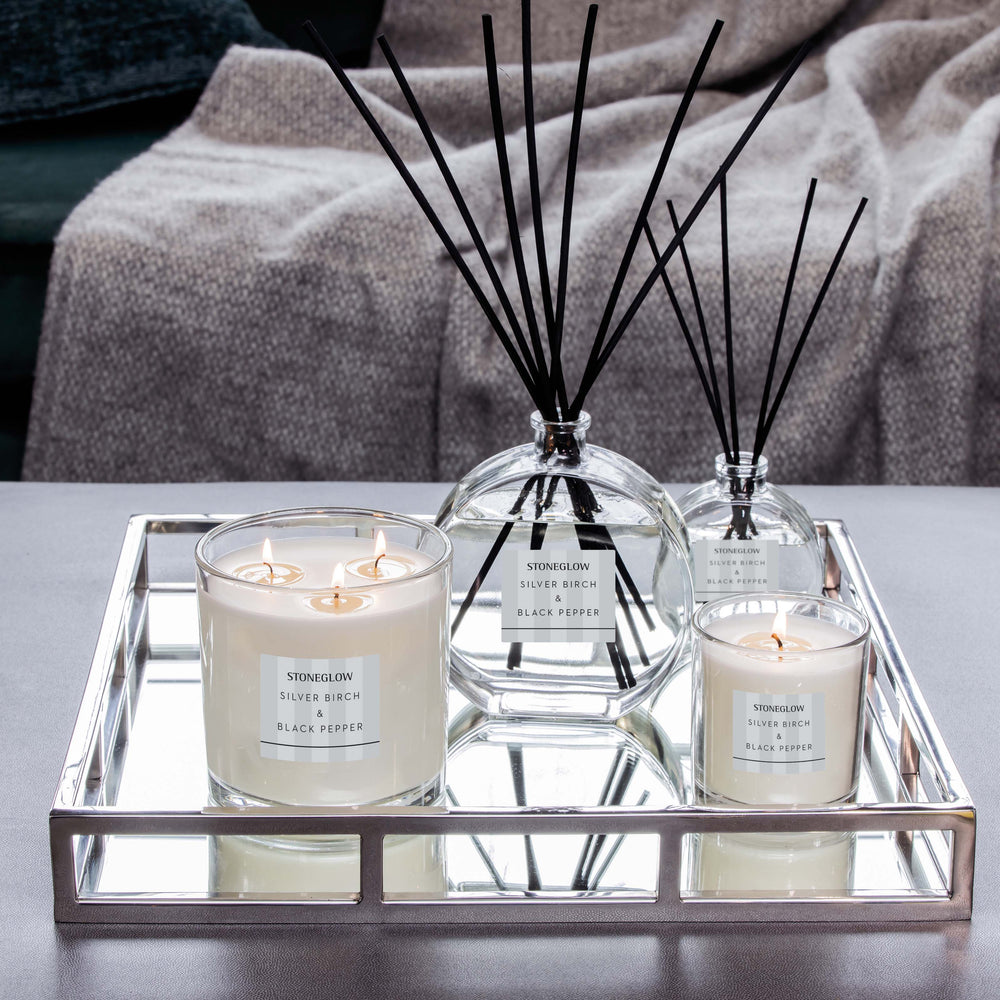 Stoneglow Modern Classics Collection Scented Candle, Silver Birch & Black Pepper