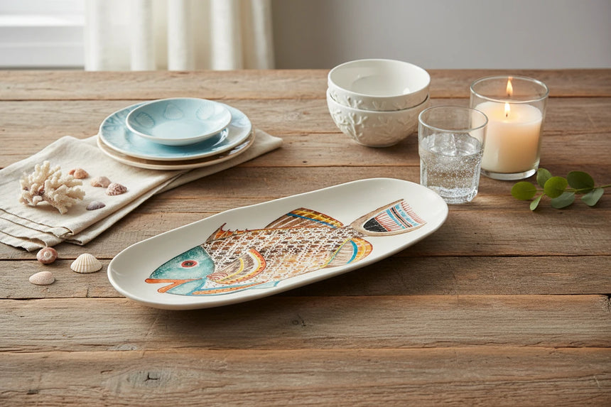Bliss Home Fantastical Fish Long Oval Shallow Serving Platter