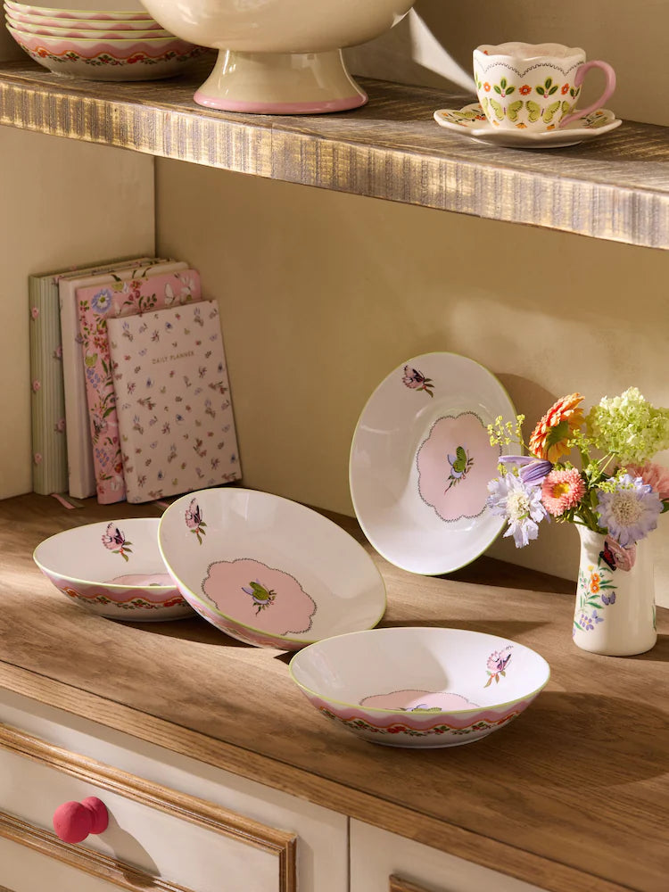 Cath Kidston Butterfly Pasta Bowls ( Set Of 4)