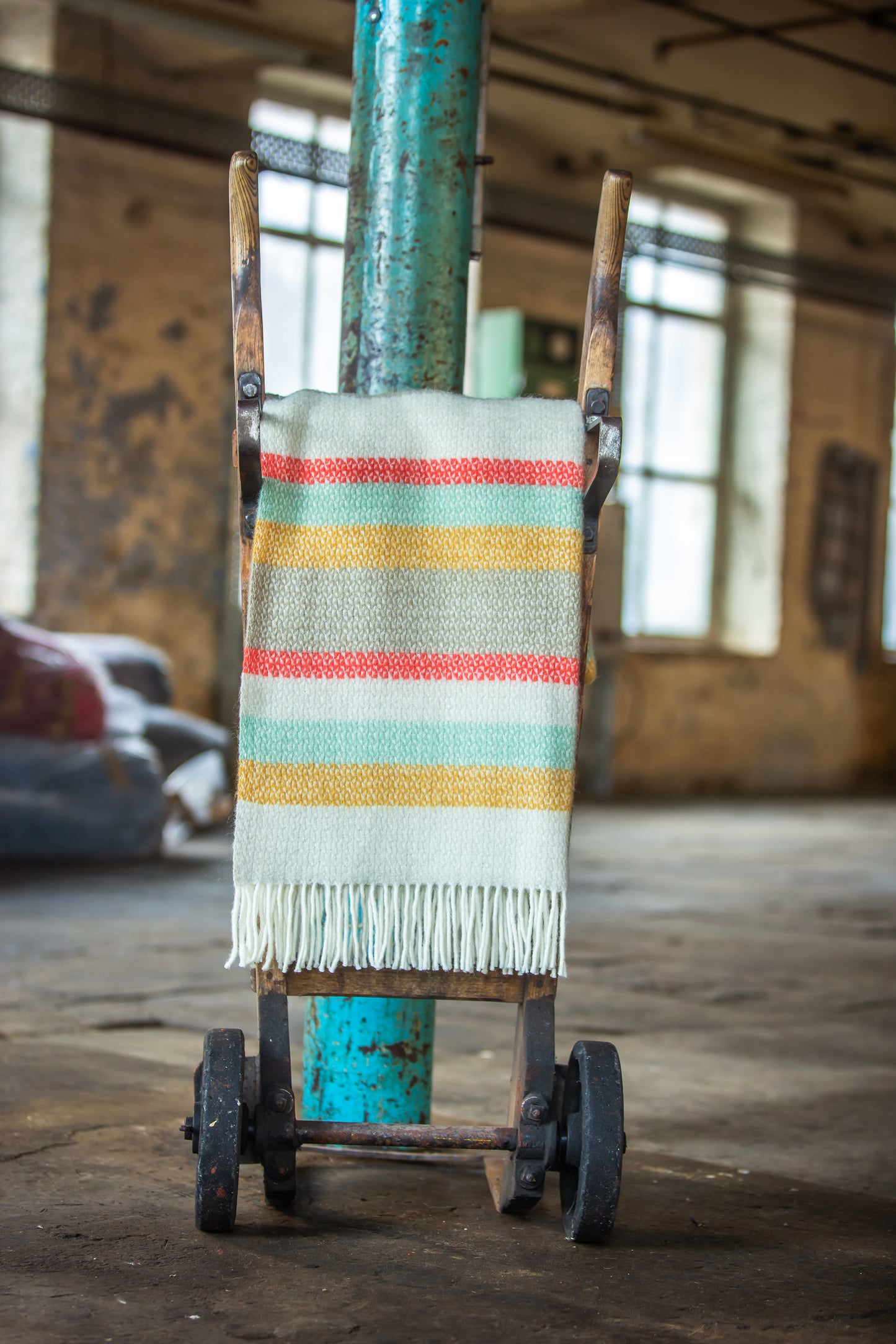 Tweedmill Illusion Stripe Pure New Wool Throw Blanket, Spring