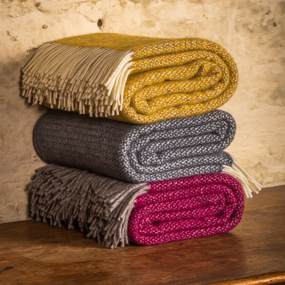 Tweedmill Illusion Pure New Wool Throw, Blue Slate