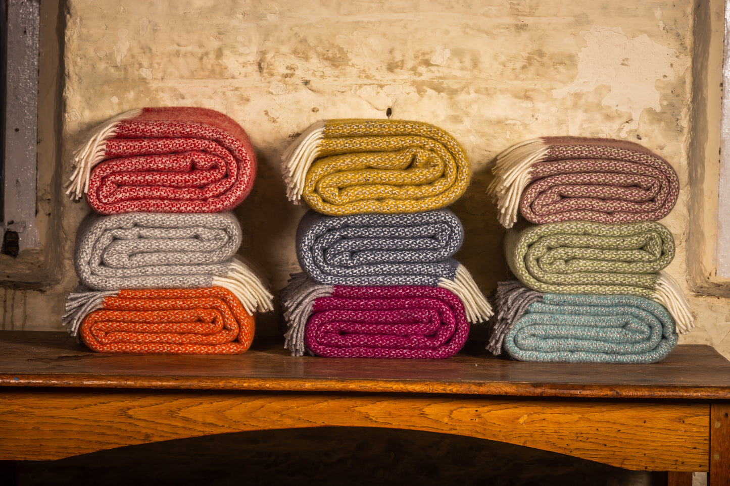 Tweedmill Illusion Pure New Wool Throw Blanket, Pumpkin