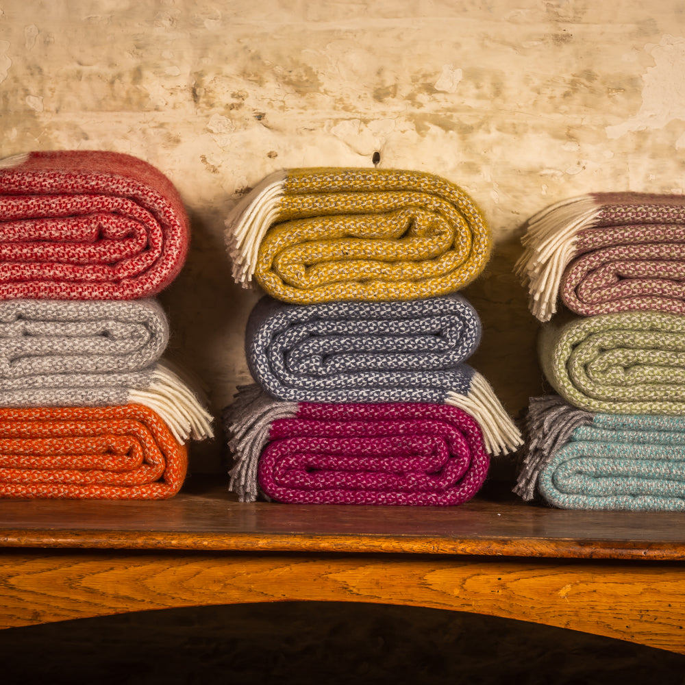 Tweedmill Illusion Pure New Wool Throw, Blue Slate