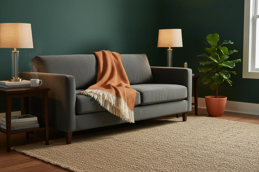 Bronte By Moon Donegal Pure New Wool Throw, Orange