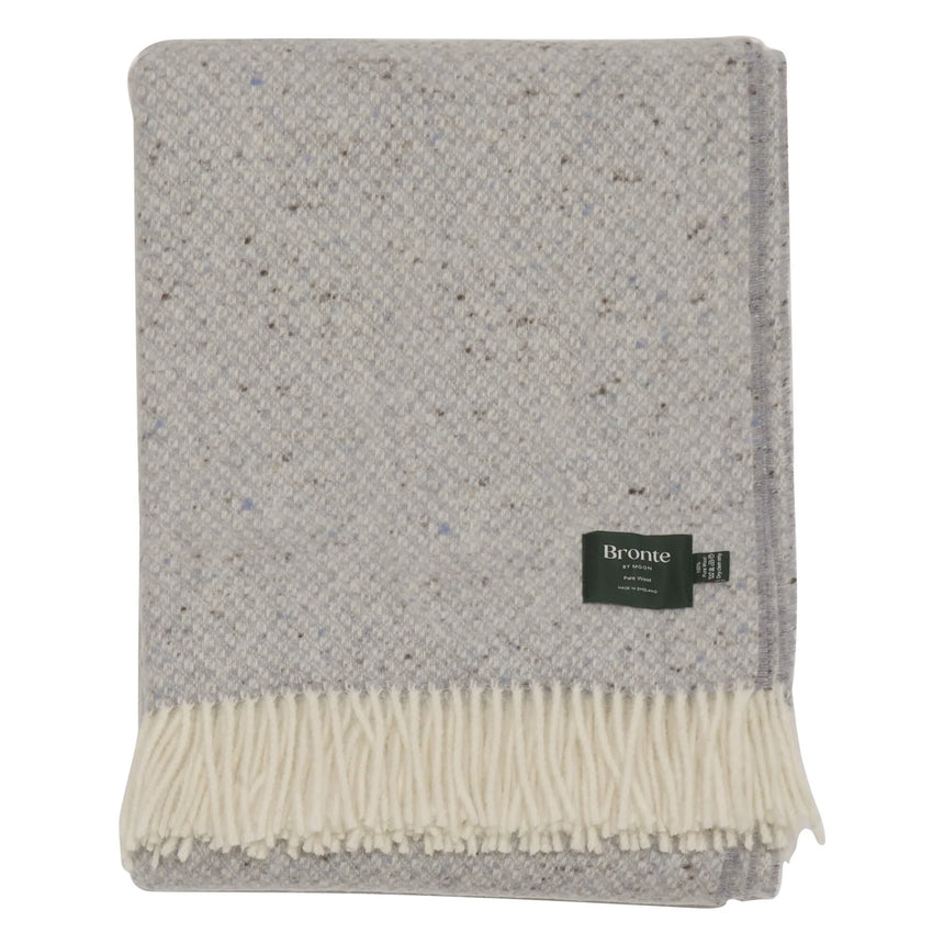 Bronte By Moon Donegal Pure New Wool Throw, Sky Blue