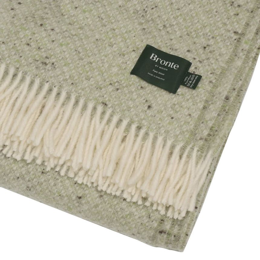 Bronte By Moon Donegal Pure New Wool Throw, Sage