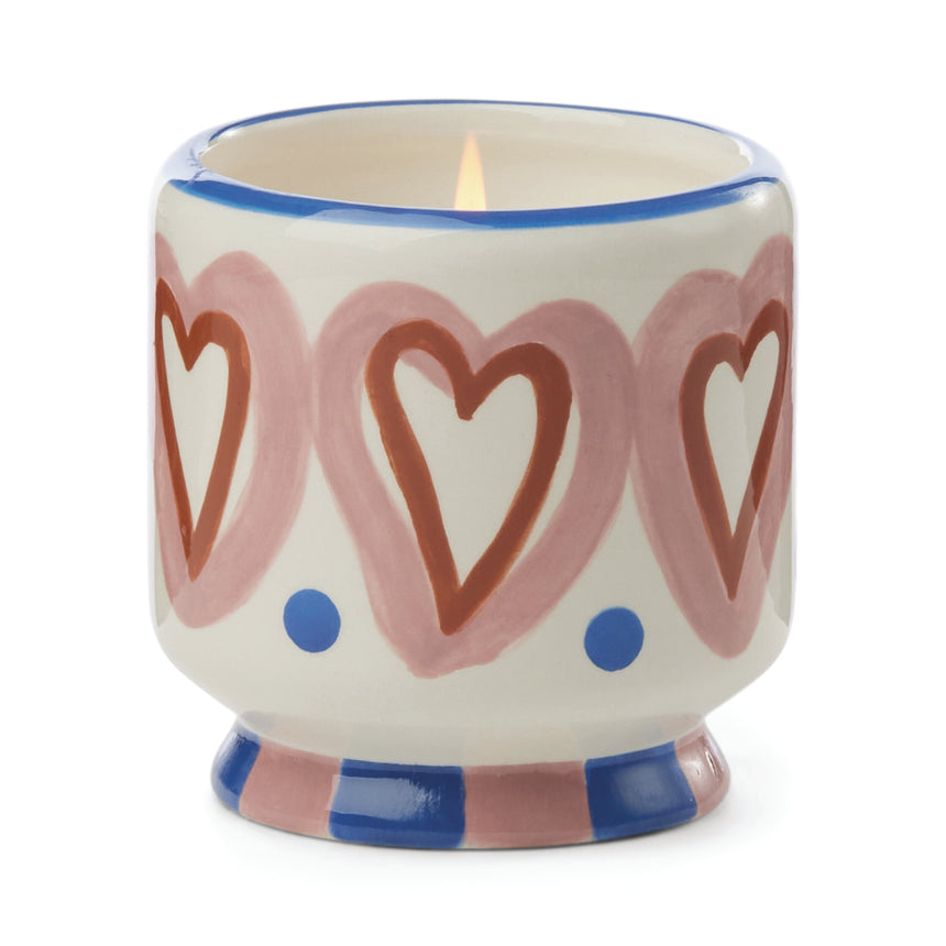 Paddywax A Dopo Hearts Ceramic Scented Candle, Rosewood & Vanilla