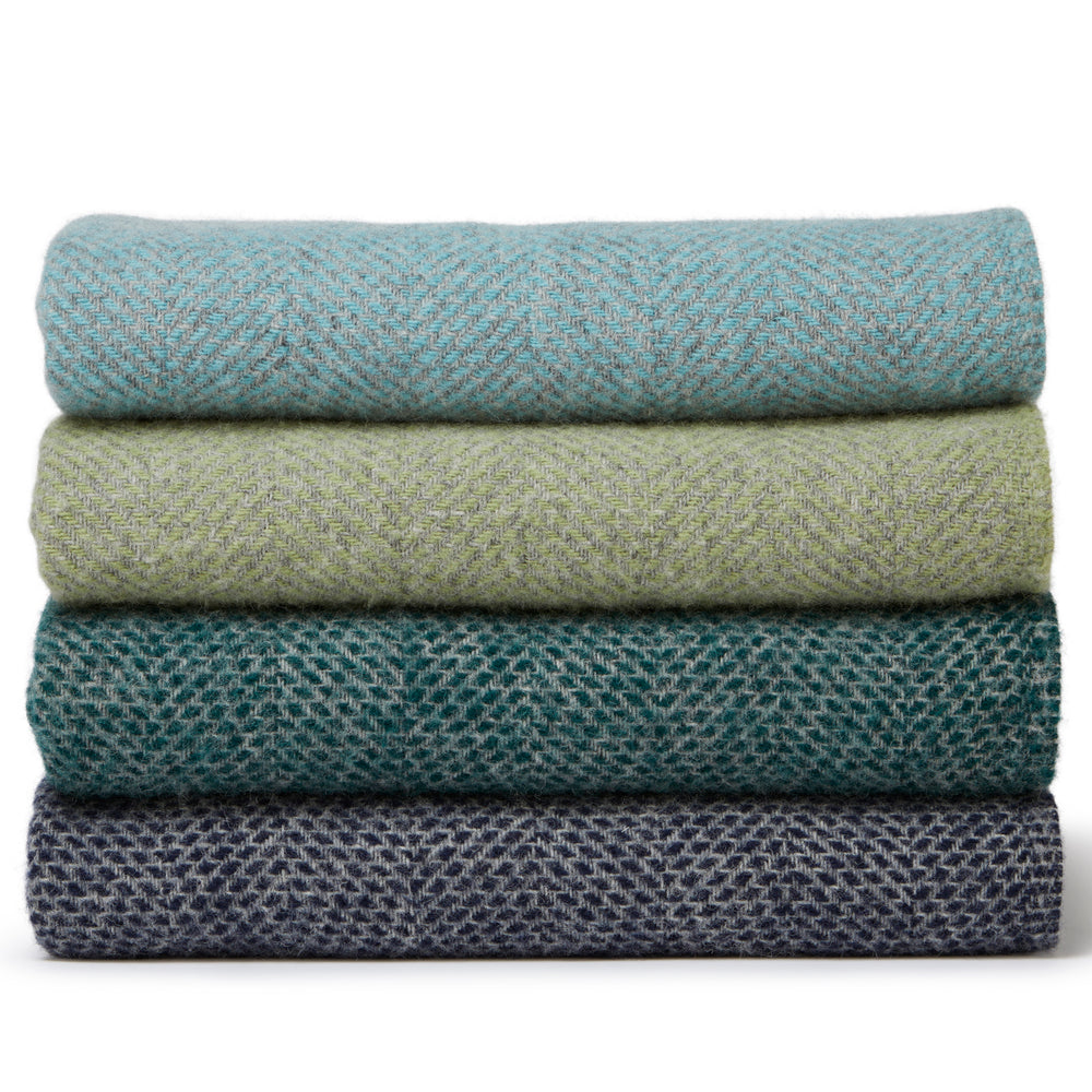 Tweedmill Beehive Pure New Wool Throw, Petrol
