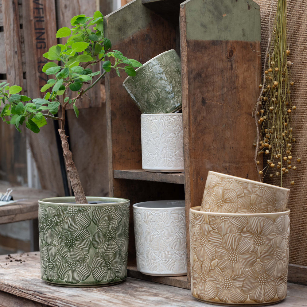 Wikholm  Meave Ceramic Plant Pot, Beige