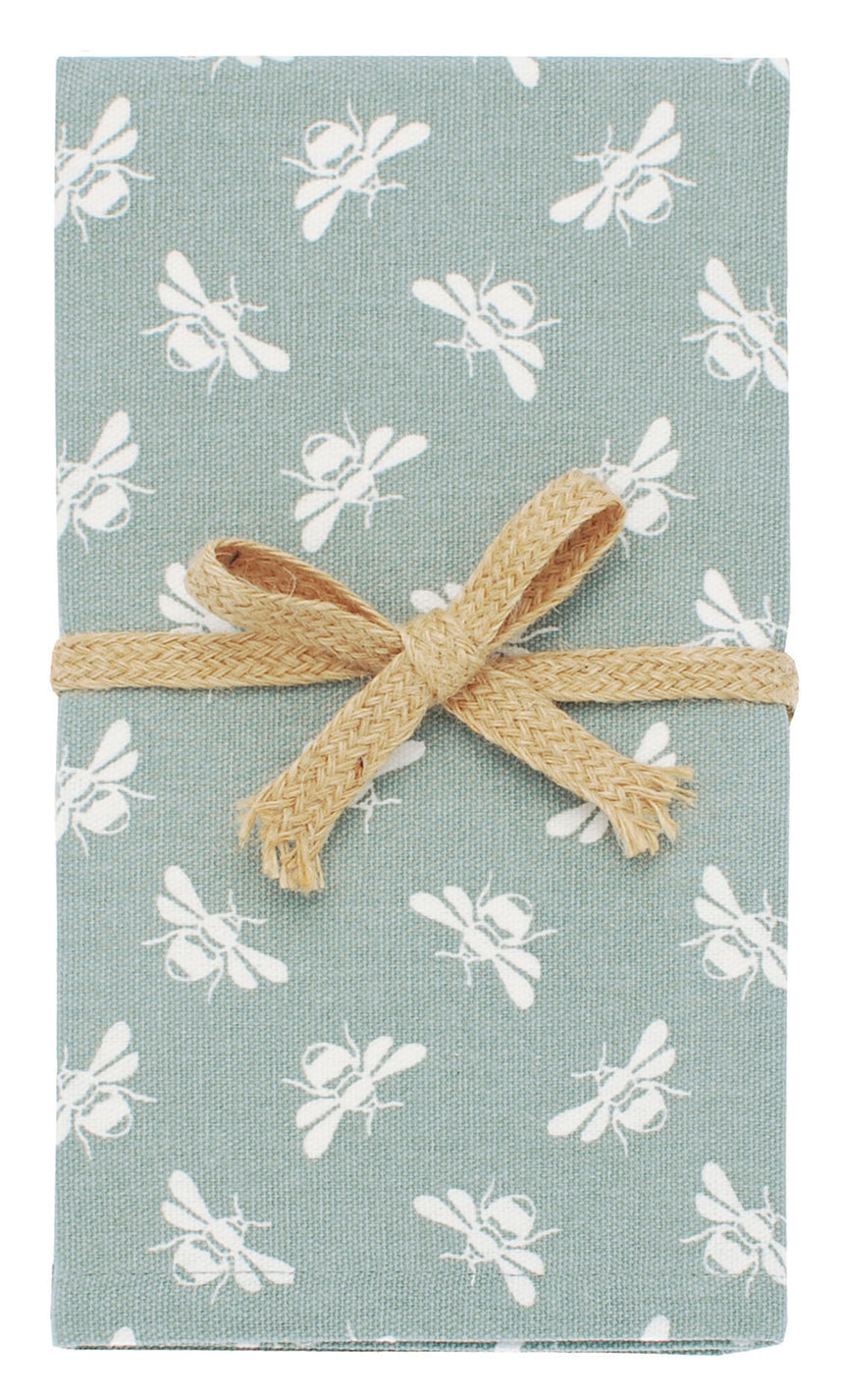 Walton & Co Bee Cotton Napkins, Moss (Set Of 4)