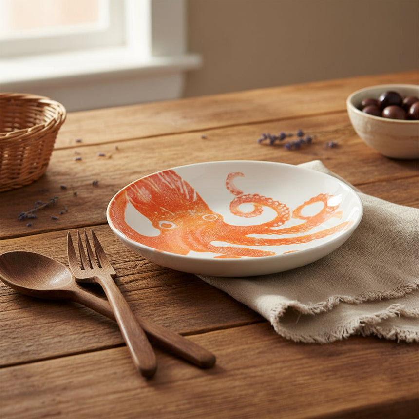 Bliss Home Supper Bowl, Orange Octopus