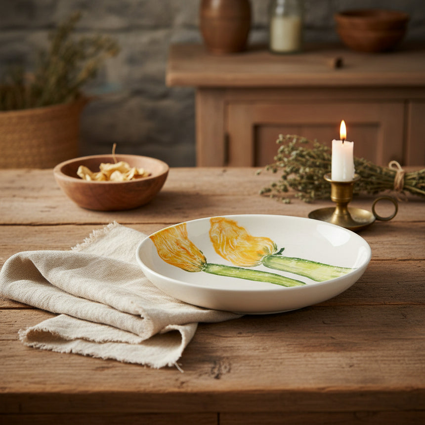 Bliss Home Supper Bowl, Courgette Flowers