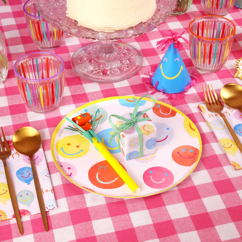 Talking Tables Bon Appetit Gingham Cotton Tablecloth, Raspberry