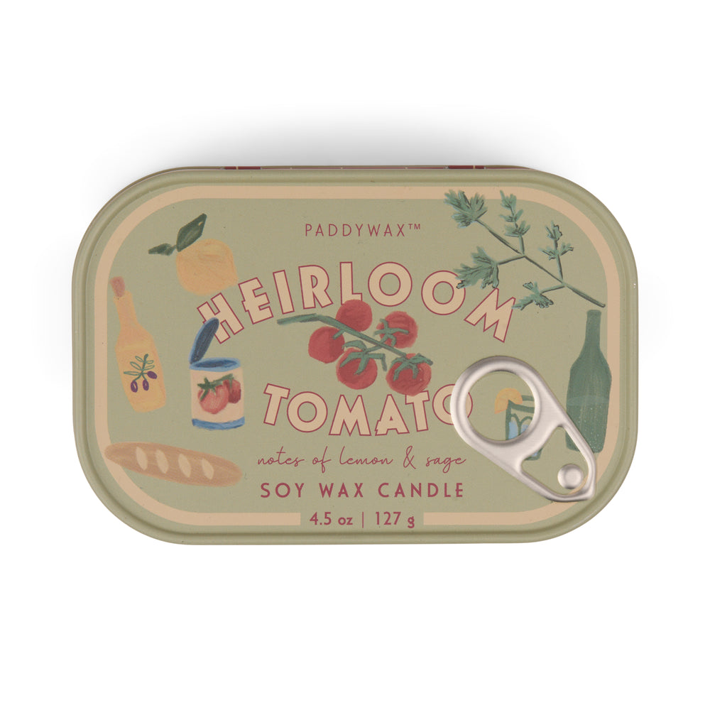 Paddywax Bistro Heirloom Tomatoes Tin Scented Candle, Lemon & Sage