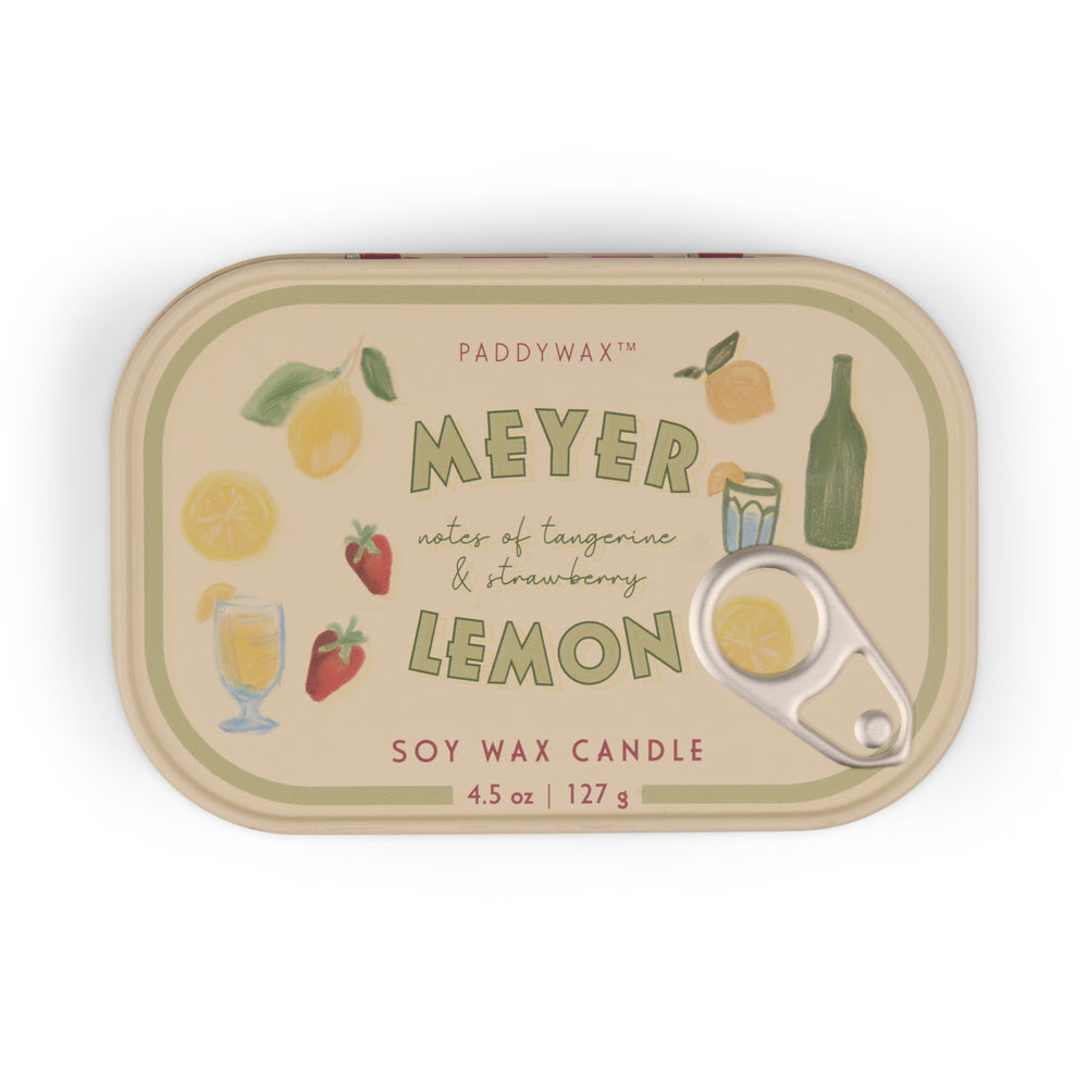 Paddywax Bistro Lemon Tin Scented Candle, Meyer Lemon