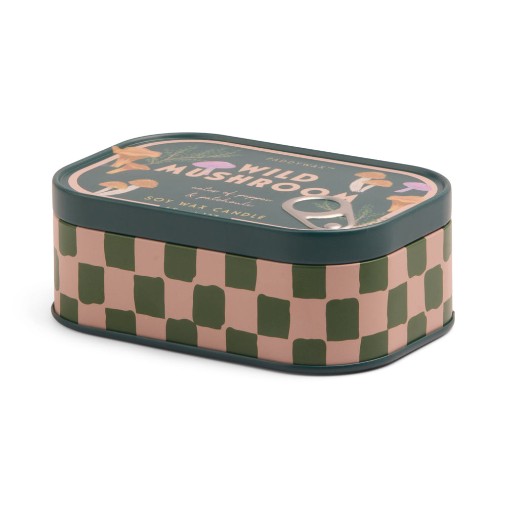 Paddywax Bistro Wild Mushroom Tin Scented Candle, Pepper & Patchouli