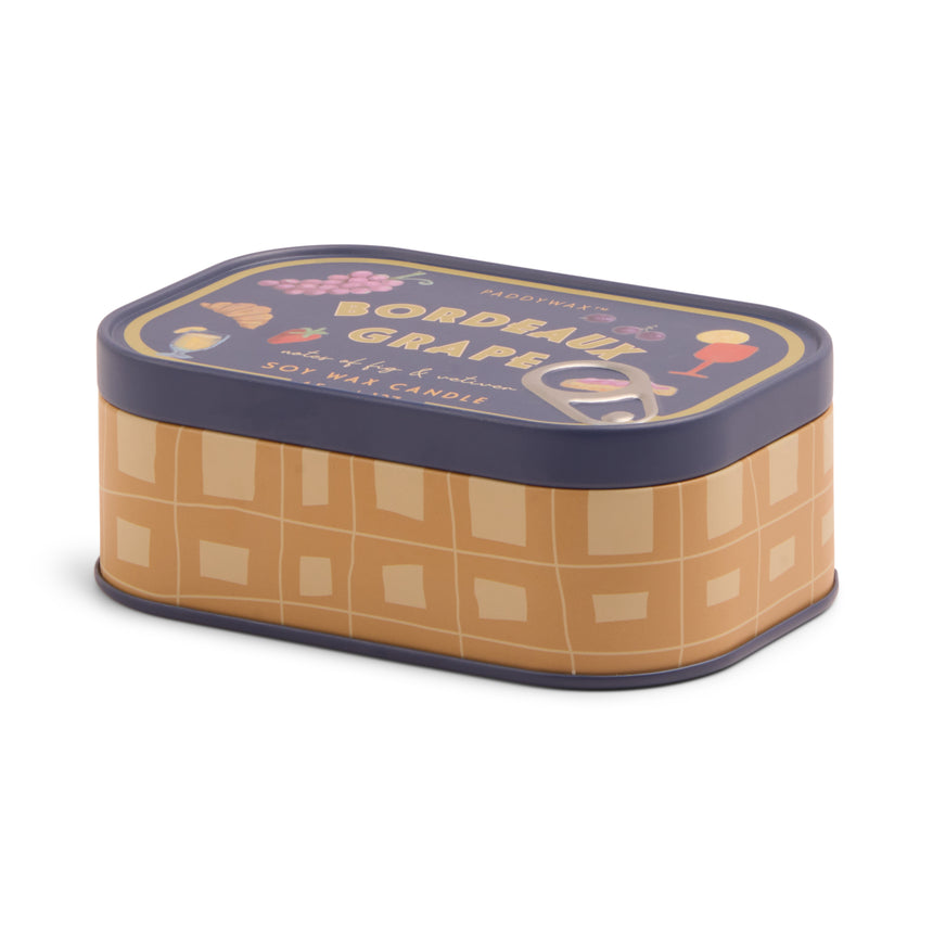 Paddywax Bistro Bordeaux Grapes Tin Scented Candle, Fig & Vetiver