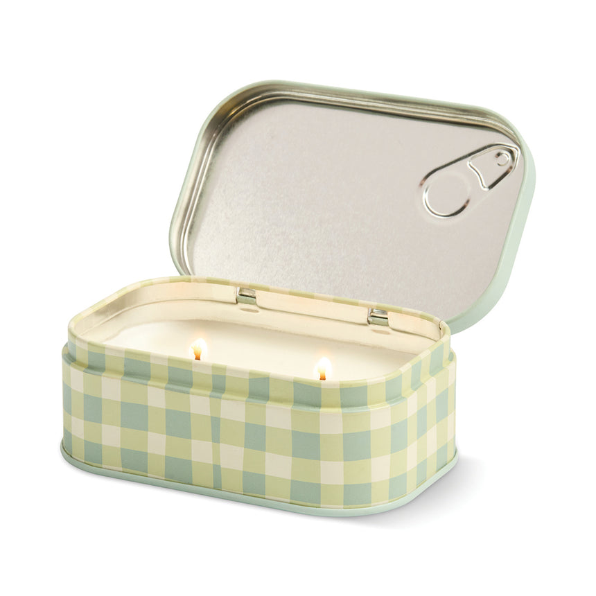 Paddywax Bistro Macaron Tin Scented Candle, Amber & Pistachio