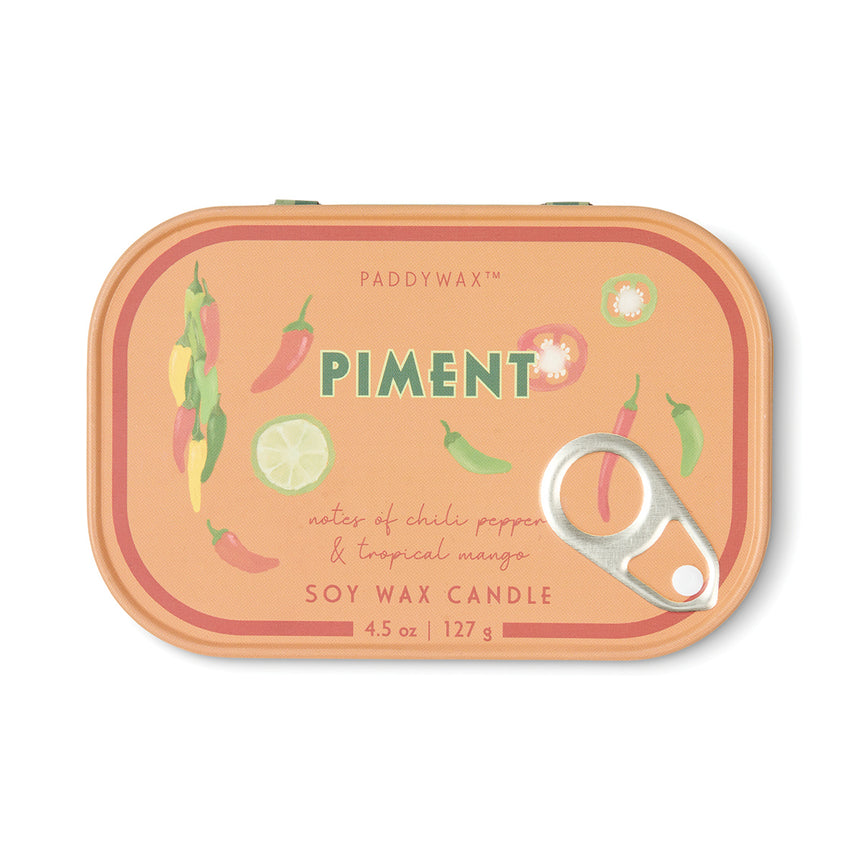 Paddywax Bistro Piment Scented Tin Candle, Chilli & Mango