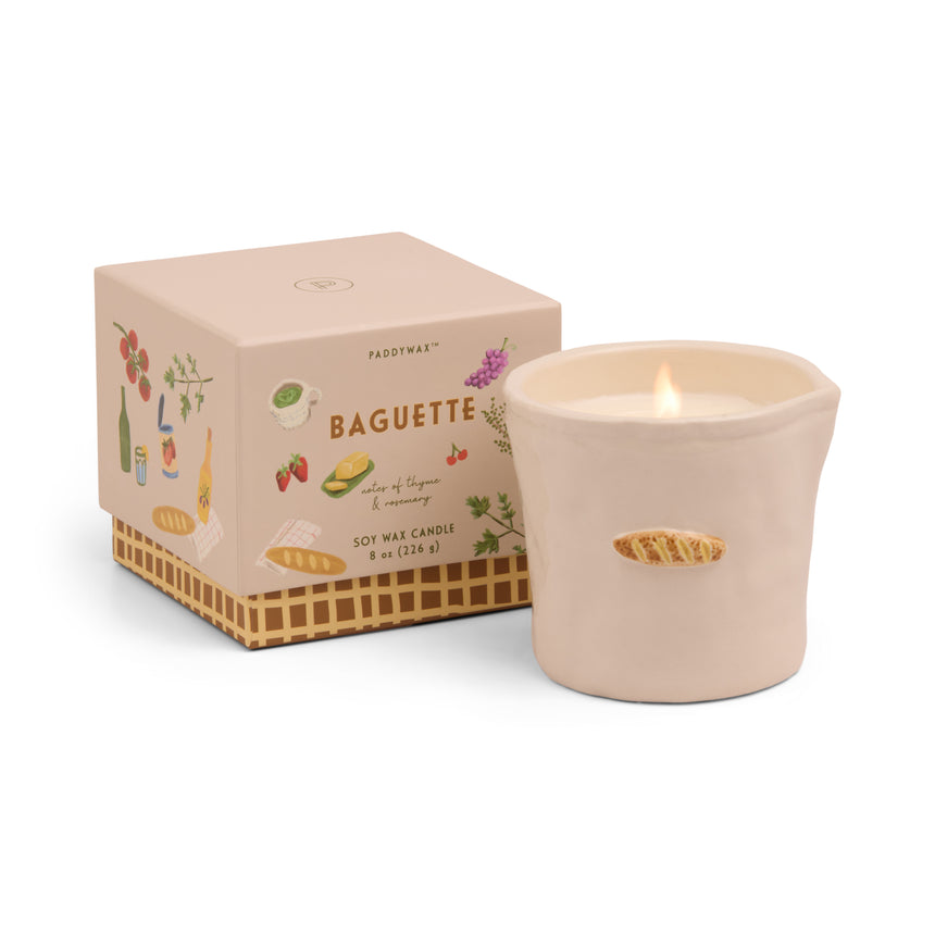 Paddywax Bistro Baguette Ceramic Scented Candle, Rosemary & Thym