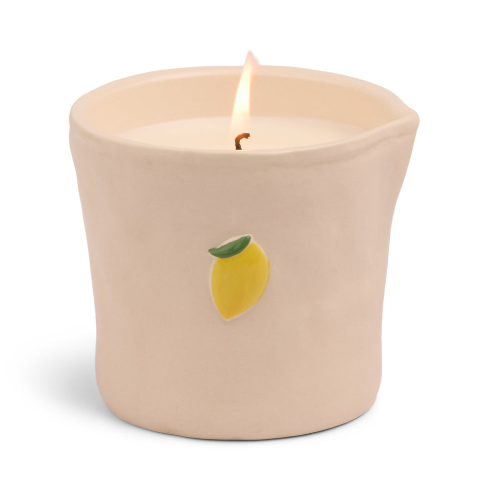 Paddywax Bistro Lemon Ceramic Scented Candle, Meyer Lemon